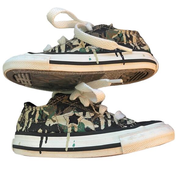 Converse Camouflage Paint Drip Shoes Toddler Size 5 EUC - Picture 7 of 8